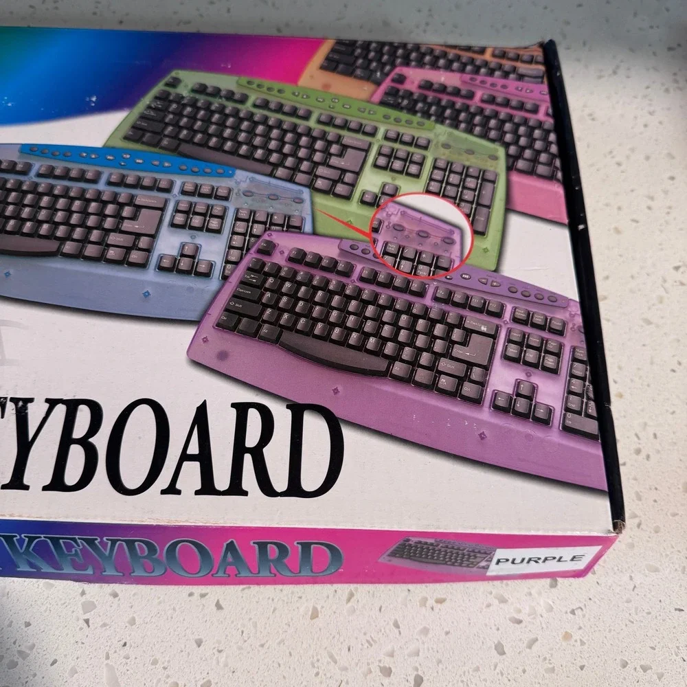 Eagle‎ Touch Rainbow Multimedia Keyboard Purple Translucent Y2K MCK-800 Vintage